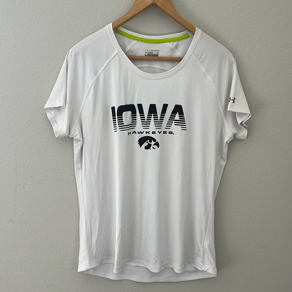 Under‎ Armour Iowa Hawkeyes green tee | Size Large Athletic Shirt
